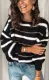 O Neck Striped Loose Pullover Sweater