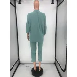 Autumn Matching Solid Color Two Piece Casual Pants Set