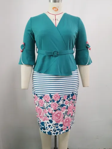 Mother of the Bride Peplum Midi Dress