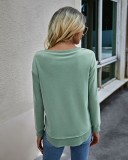 Falls Round Neck Slit Sweat Shirt