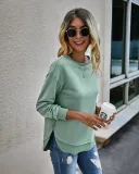 Falls Round Neck Slit Sweat Shirt