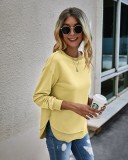 Falls Round Neck Slit Sweat Shirt