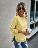 Falls Round Neck Slit Sweat Shirt