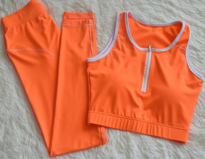 Sports Yoga Sleeveless Crop Top and High Waist Legging Set