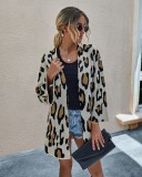 Falls Leopard Cardigans with Wide Sleeve Cuffs