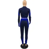 Autumn Contrast Two Piece Tight Jogging Set
