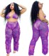 Plus Size Tie Dye Bra and Pants Set