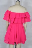 Summer Off Shoulder Short Layer Mesh Dress