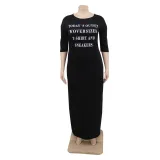 Plus Size Print O Neck Long Shirt Dress