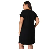 Plus Size Character Print O Neck Shirt Dress