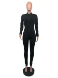 Solid Color Autumn Tight Hoodie Tracksuit