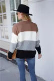 Fall Button Up Contrast Knitted Coat