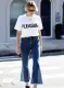 Bell Bottom Patchwork Western Jeans