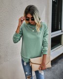 Falls Round Neck Slit Sweat Shirt
