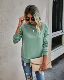 Falls Round Neck Slit Sweat Shirt