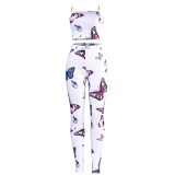 Sexy Butterfly Strap Crop Top and Legging Set