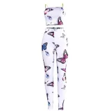 Sexy Butterfly Strap Crop Top and Legging Set