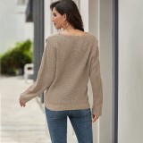 Fall Regular O Neck Plain Pullover Sweater