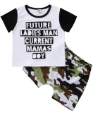 Kids Boy Summer Two Piece Camou Shorts Set