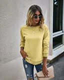 Falls Round Neck Slit Sweat Shirt