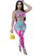 Sexy Tie Dye Halter Bodycon Jumpsuit