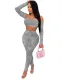 Tie Dye Sexy Crop Top and High Waist Pants Set