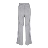 Pure Gray High Waist Slit Trousers