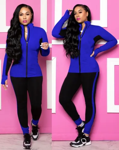 Autumn Contrast Zipper Tracksuit