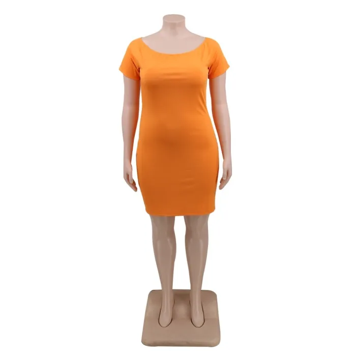Plus Size Off Shoulder Mini Bodycon Dress