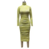 Tie Dye Sexy Long Curvy Dress with Full Sleeves