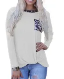 Fall Print O Neck Pocket Shirt with Full Sleeves
