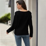 Fall Regular O Neck Plain Pullover Sweater