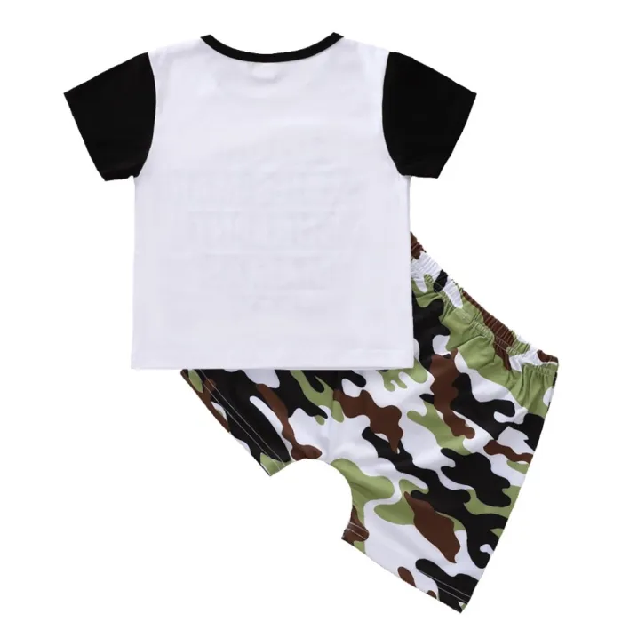Kids Boy Summer Two Piece Camou Shorts Set