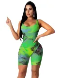 Sexy Tie Dye Sleeveless Bodycon Rompers