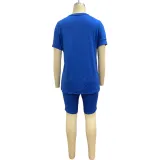 Summer Casual Two Piece Plain Shorts Set