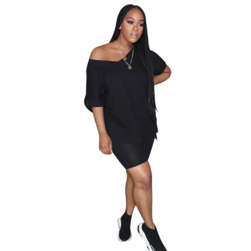 Summer Casual Two Piece Plain Shorts Set