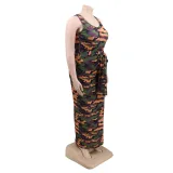 Plus Size Camou Long Tank Fitted Dress