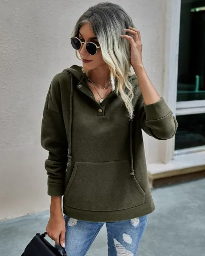Autumn Pocket Hoody Sweat Shirt