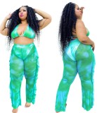 Plus Size Tie Dye Bra and Pants Set