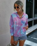 Autumn Tie Dye Zipped Hoody Sweat Shirt