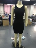 Sexy Black Sleeveless Knit Tank Dress