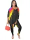 Casual Matching Colorful Loose Shirt and Tight Legging Set