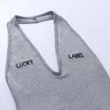 Sports Fitness Low Back Halter Jumpsuit