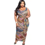 Plus Size Colorful Long Tank Fitted Dress