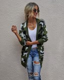 Autumn Leopard Long Pocket Sweater Coat