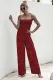 Summer Dot High Waist Strap Wide Legges Jumpsuit