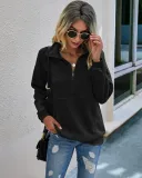 Autumn Plain Pocket Zipper Shirt