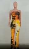 Tie Dye African Strapless Jumpsuit