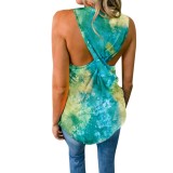 Summer Tie Dye Round Neck Vest