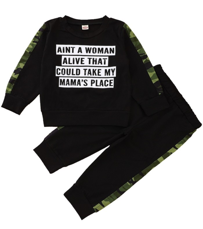 Kids Boy Long Sleeve Camou Tracksuit